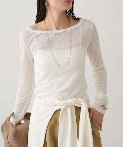 圓領透視長袖T恤