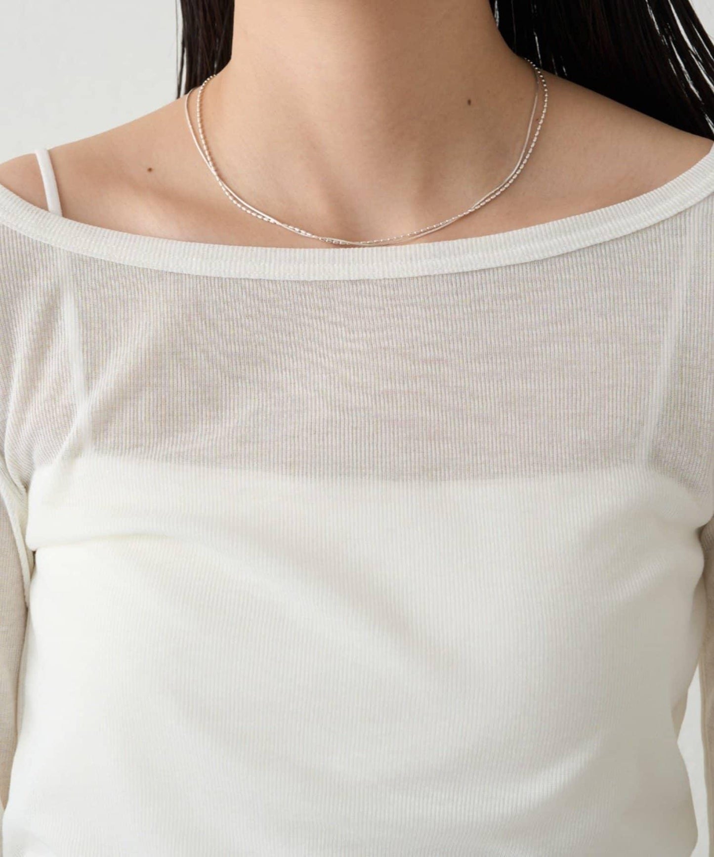 圓領透視長袖T恤