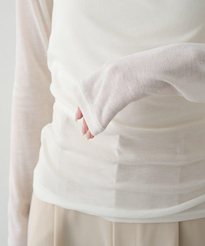 圓領透視長袖T恤