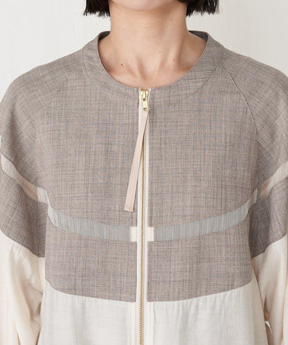 縐紗短夾克