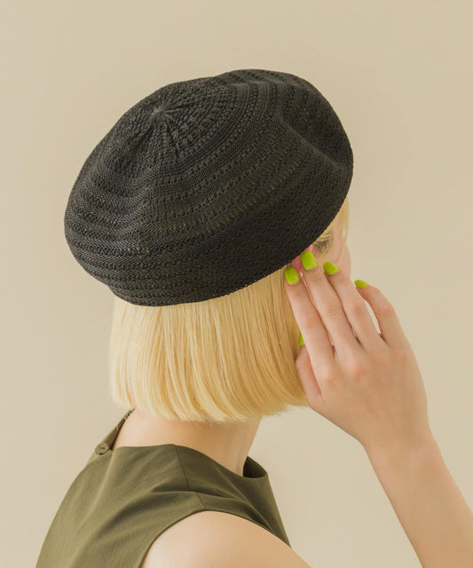 鏤空編織貝雷帽