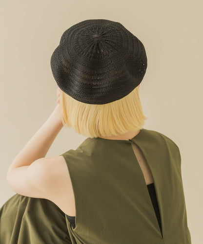 鏤空編織貝雷帽