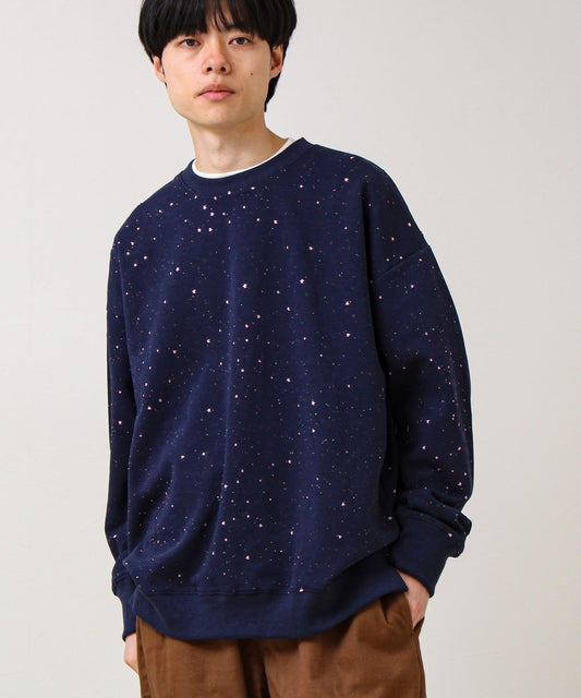 星星圖案抓絨圓領衛衣