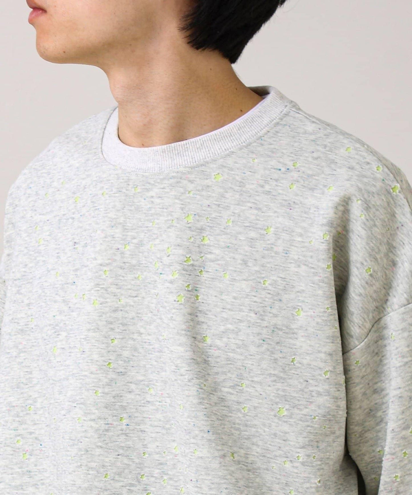 星星圖案抓絨圓領衛衣