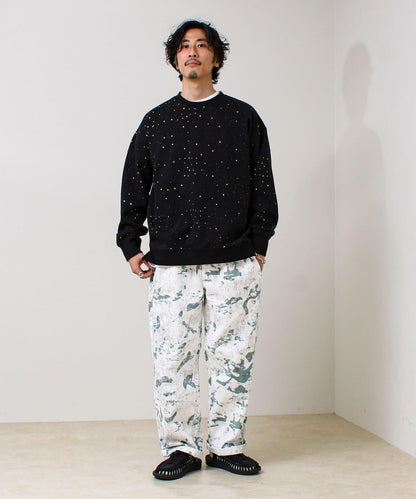 星星圖案抓絨圓領衛衣