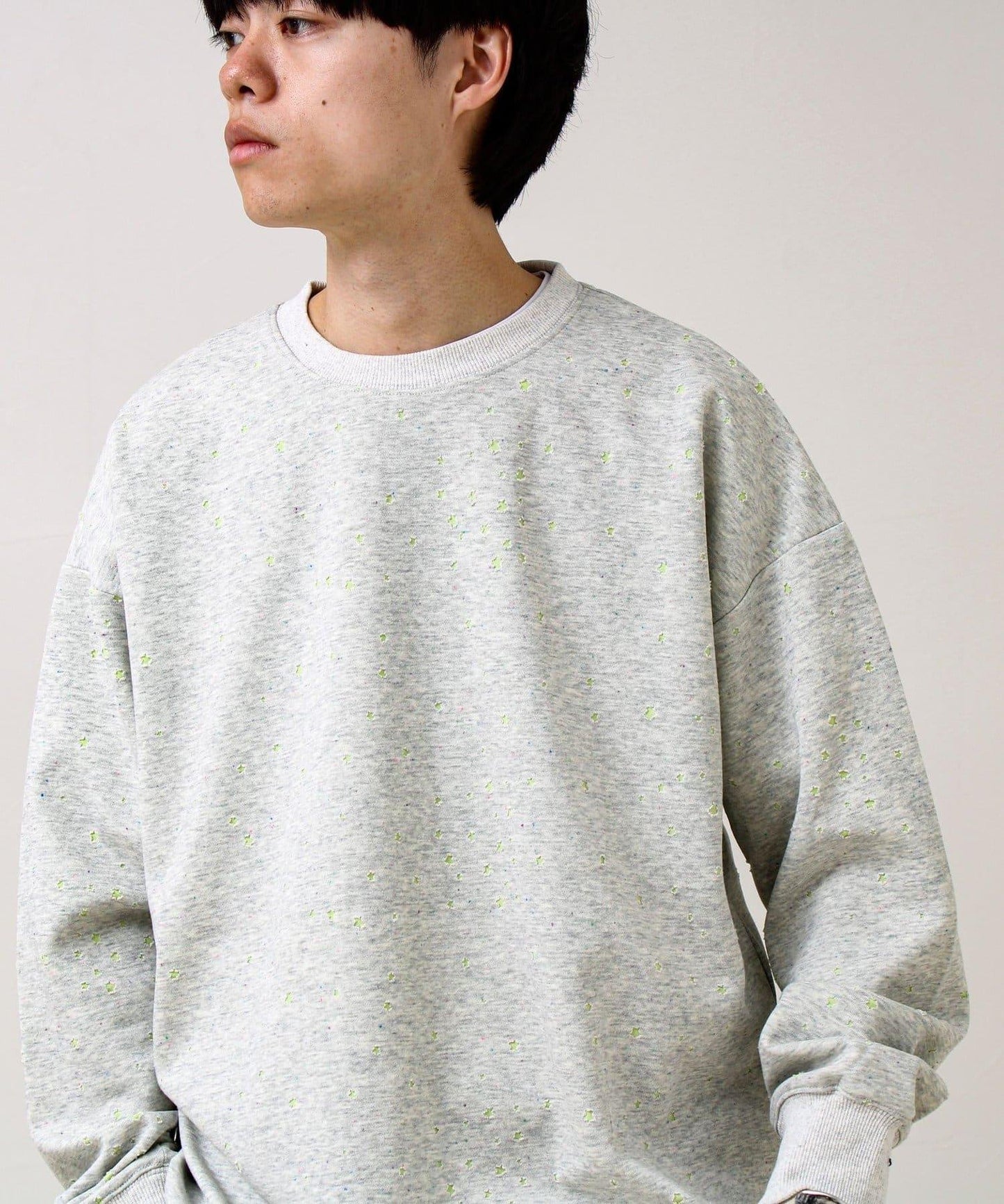 星星圖案抓絨圓領衛衣