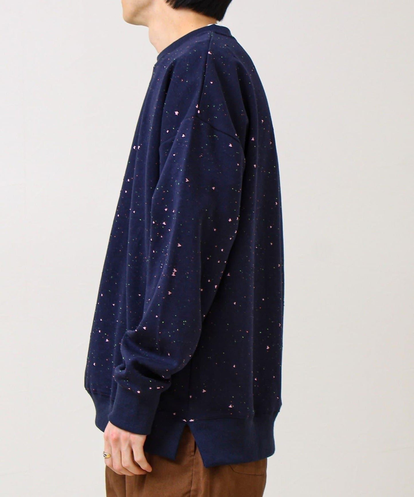 星星圖案抓絨圓領衛衣