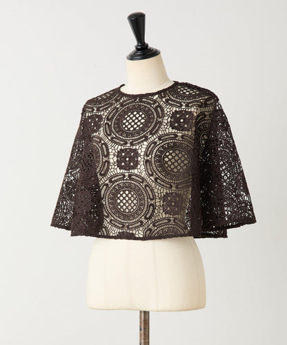 大圖案蕾絲披肩