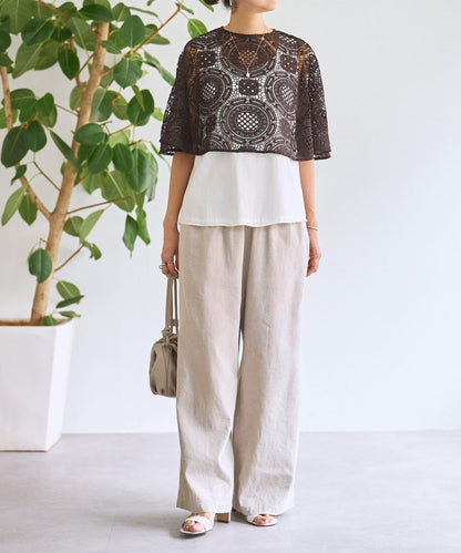 大圖案蕾絲披肩