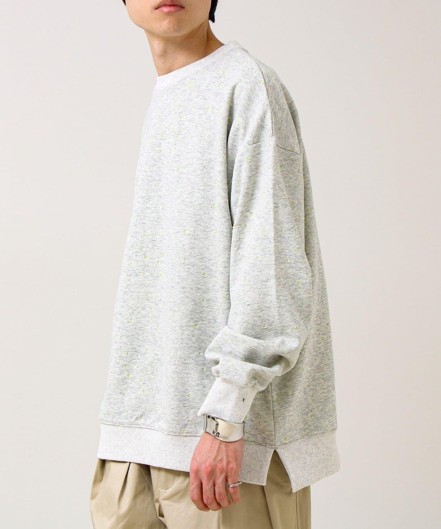 星星圖案抓絨圓領衛衣