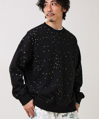 星星圖案抓絨圓領衛衣