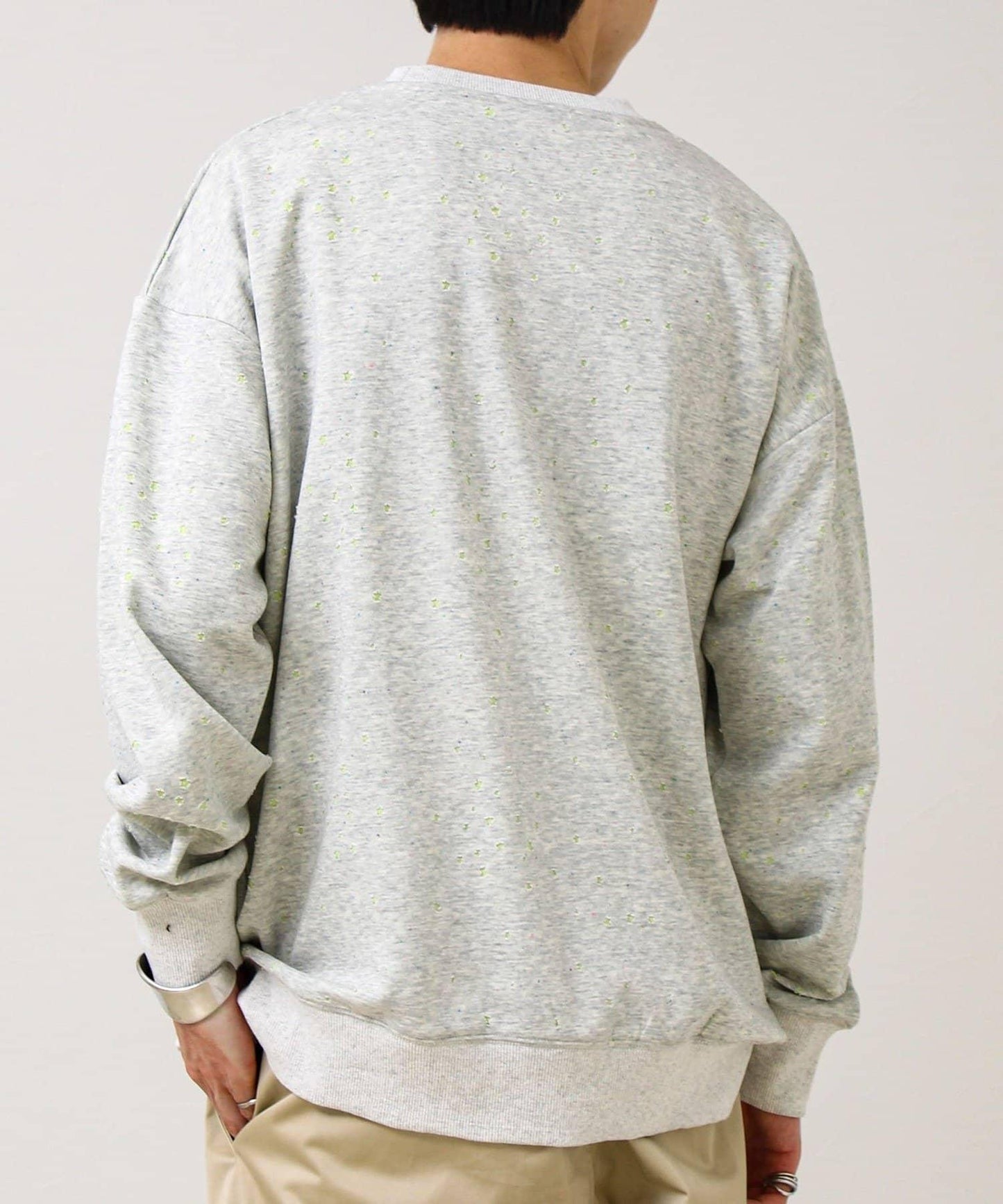 星星圖案抓絨圓領衛衣