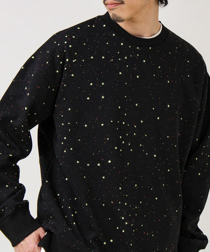 星星圖案抓絨圓領衛衣