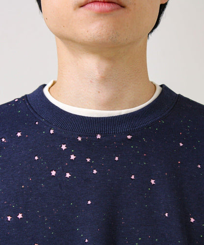 星星圖案抓絨圓領衛衣