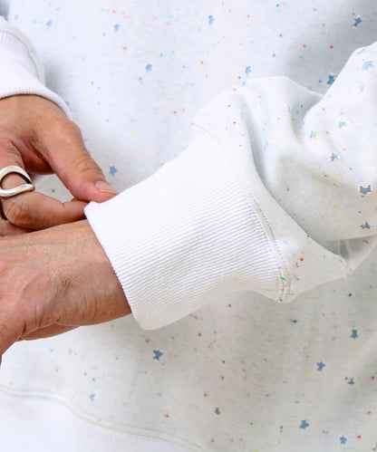 星星圖案抓絨圓領衛衣