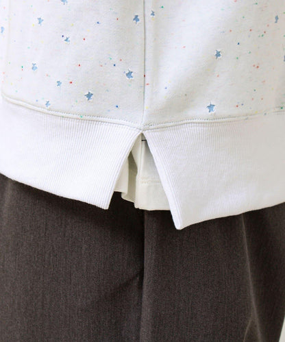 星星圖案抓絨圓領衛衣