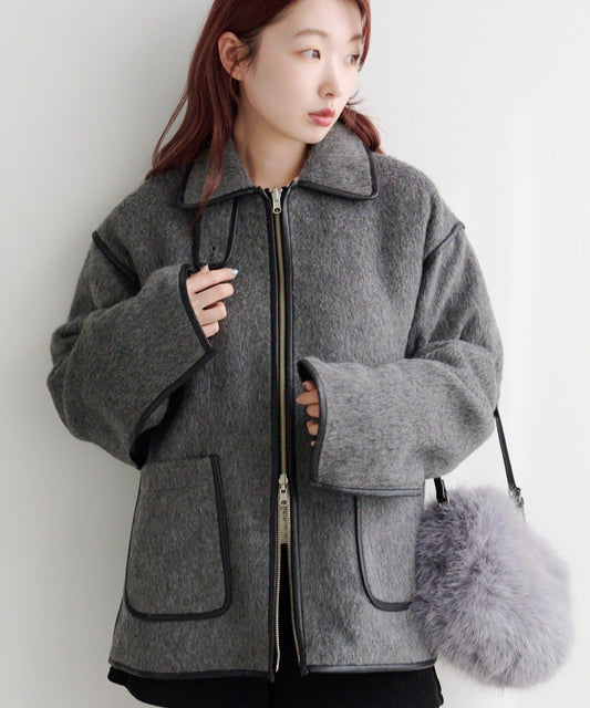 【Kastane】雙面穿滾邊短夾克