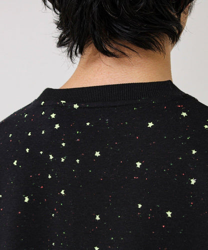 星星圖案抓絨圓領衛衣