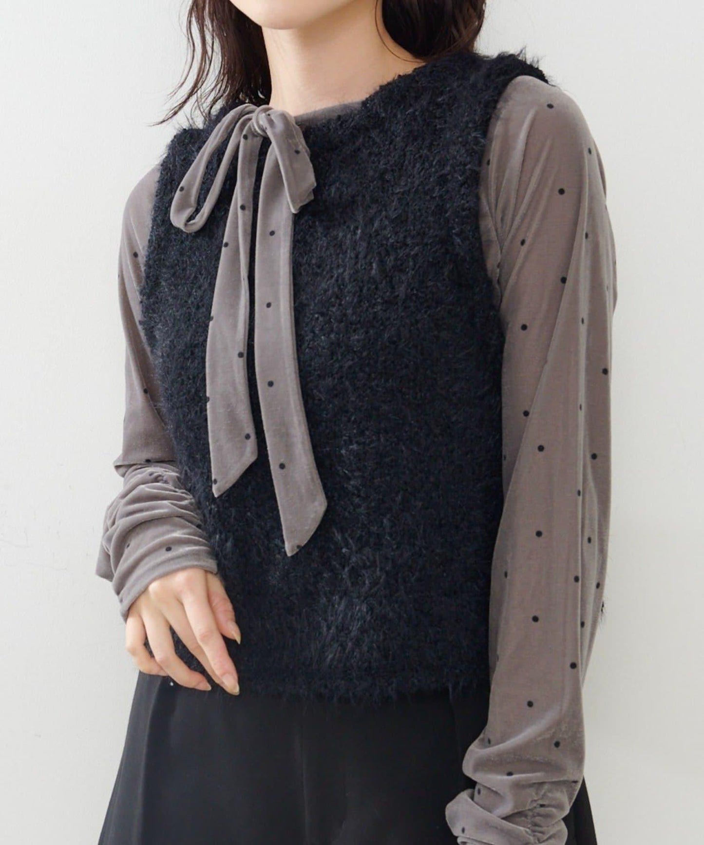 【Kastane】毛絨混紡針織背心