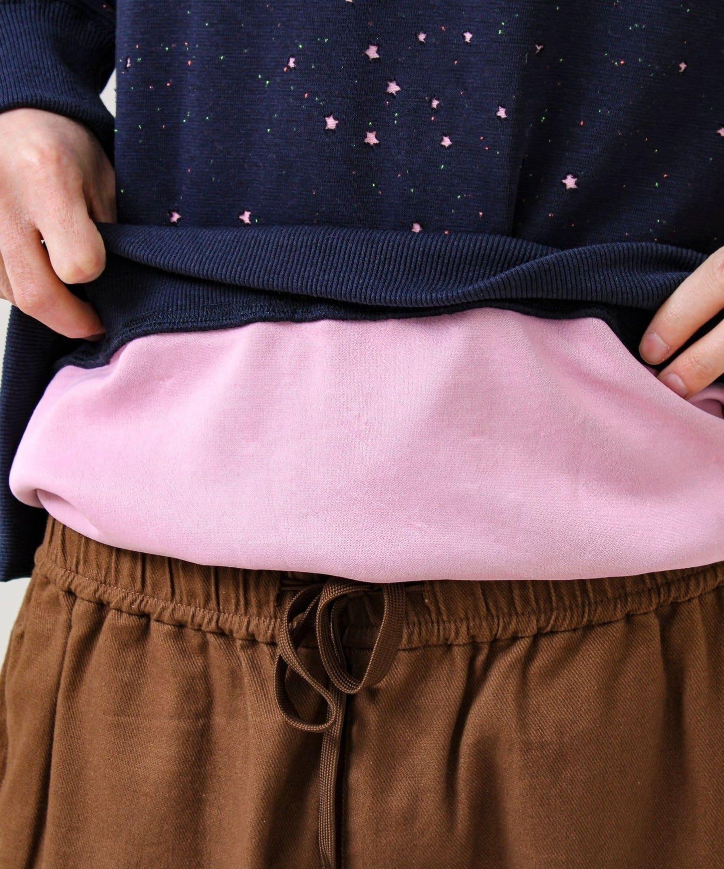 星星圖案抓絨圓領衛衣