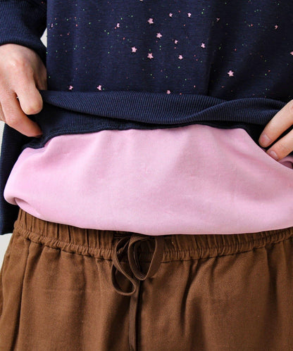 星星圖案抓絨圓領衛衣