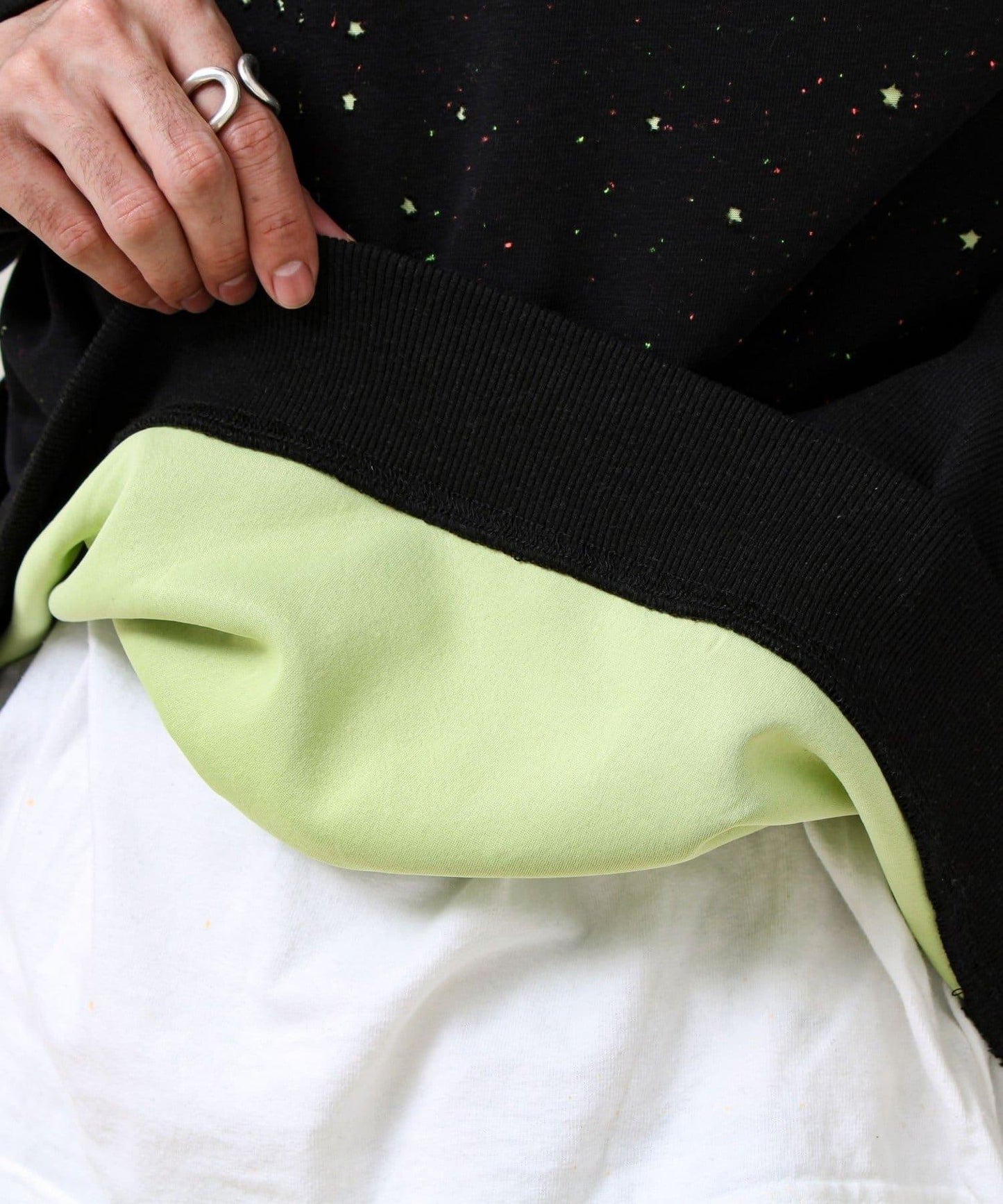 星星圖案抓絨圓領衛衣