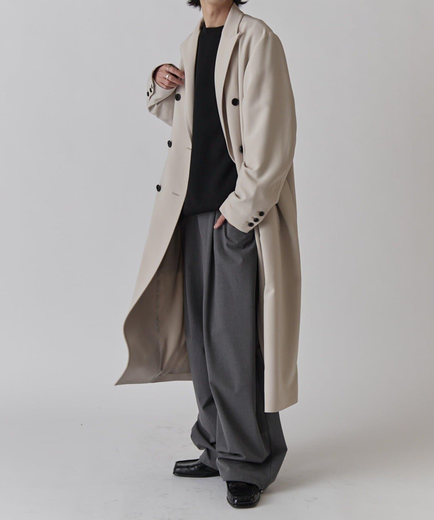 雙排扣春季長款大衣