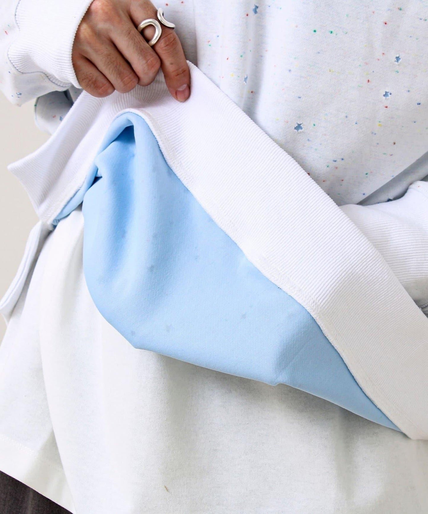 星星圖案抓絨圓領衛衣