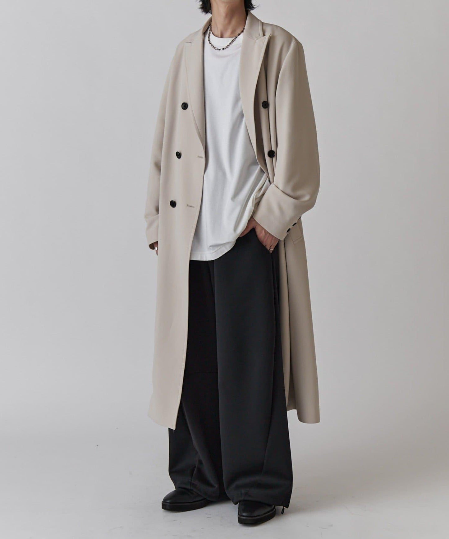 雙排扣春季長款大衣