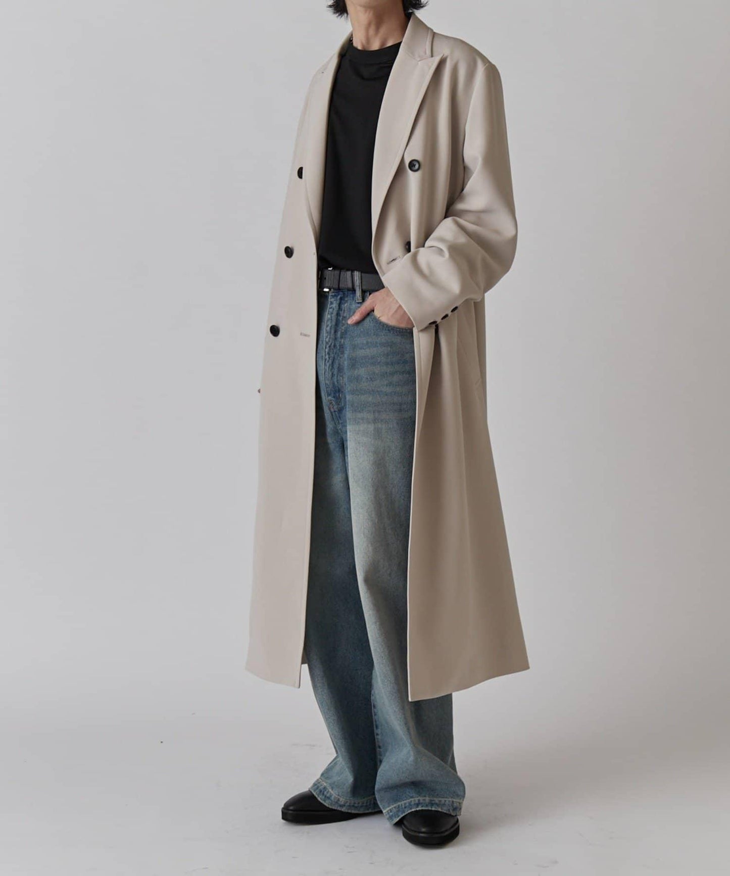 雙排扣春季長款大衣