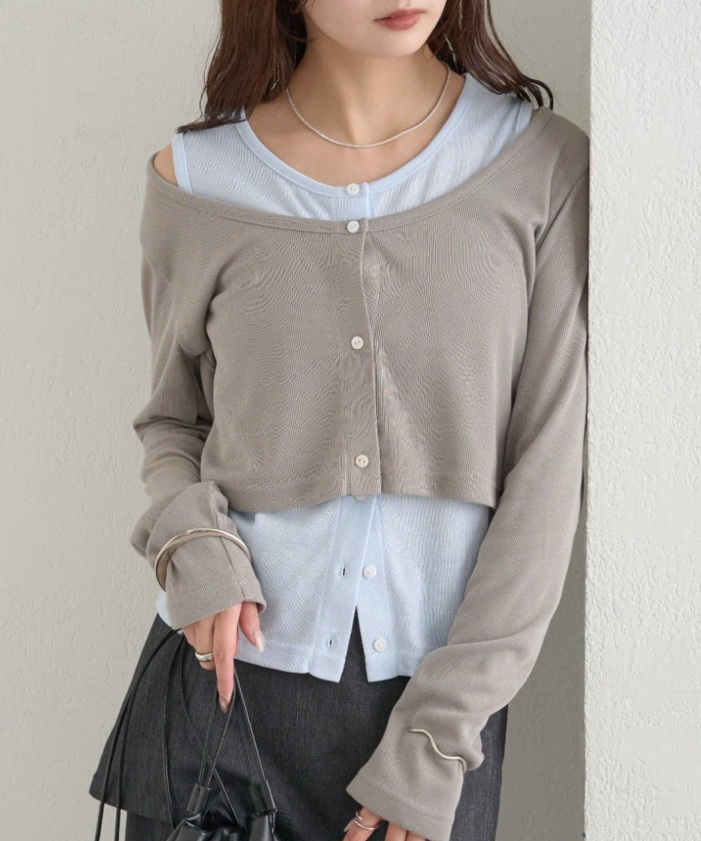 拼色層疊長袖T恤