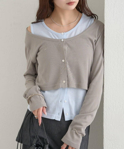 拼色層疊長袖T恤