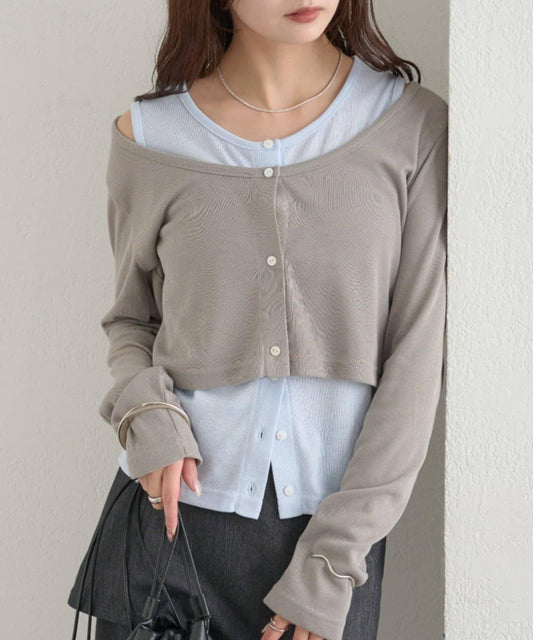 拼色層疊長袖T恤