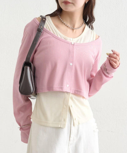 拼色層疊長袖T恤