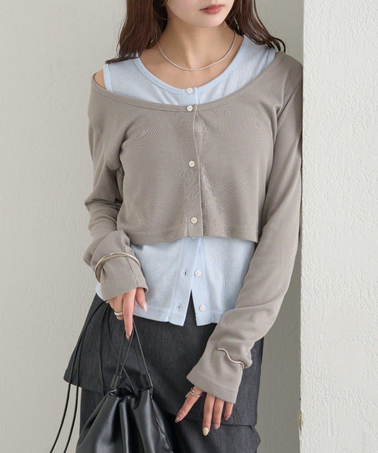 拼色層疊長袖T恤