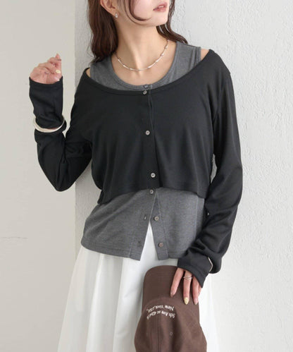 拼色層疊長袖T恤