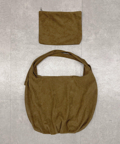 仿麂皮單肩手提包