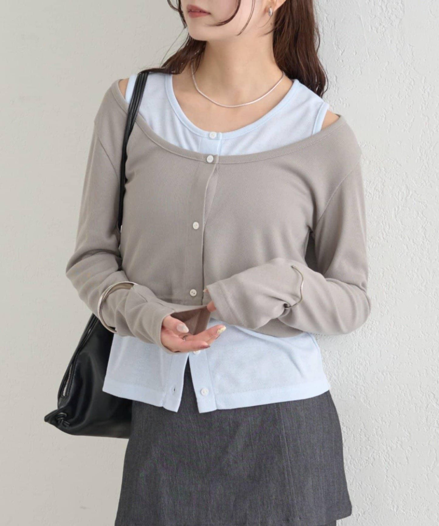 拼色層疊長袖T恤