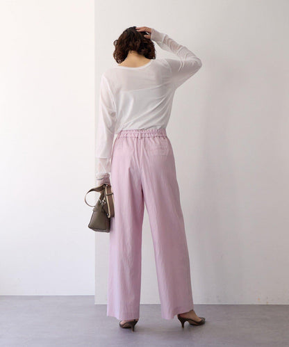 【袖口網紗點綴】拼接網紗長袖T恤/預計2月上旬發貨