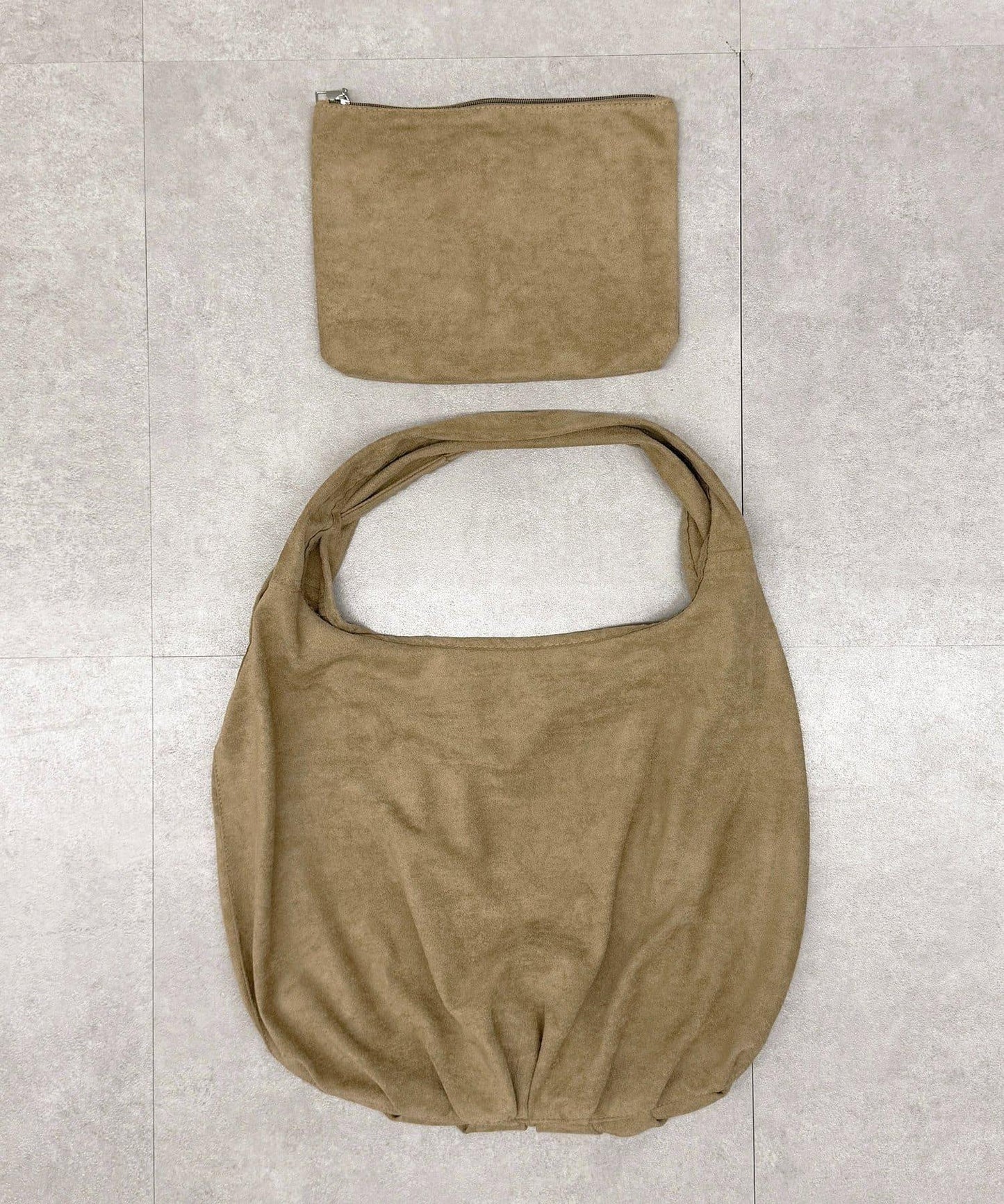 仿麂皮單肩手提包