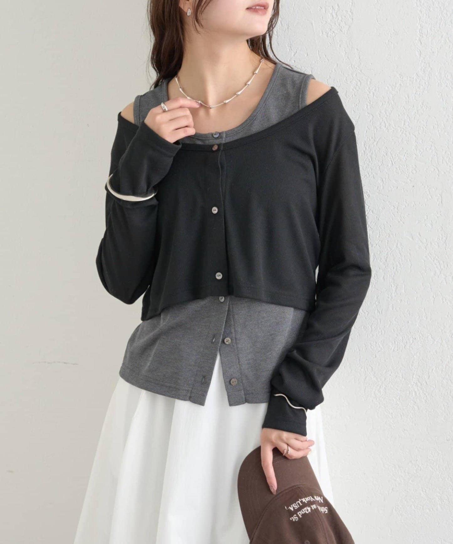 拼色層疊長袖T恤