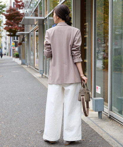 【可通勤休閒兩用】乾爽斜紋布尖領西裝外套/預計2月上旬發貨