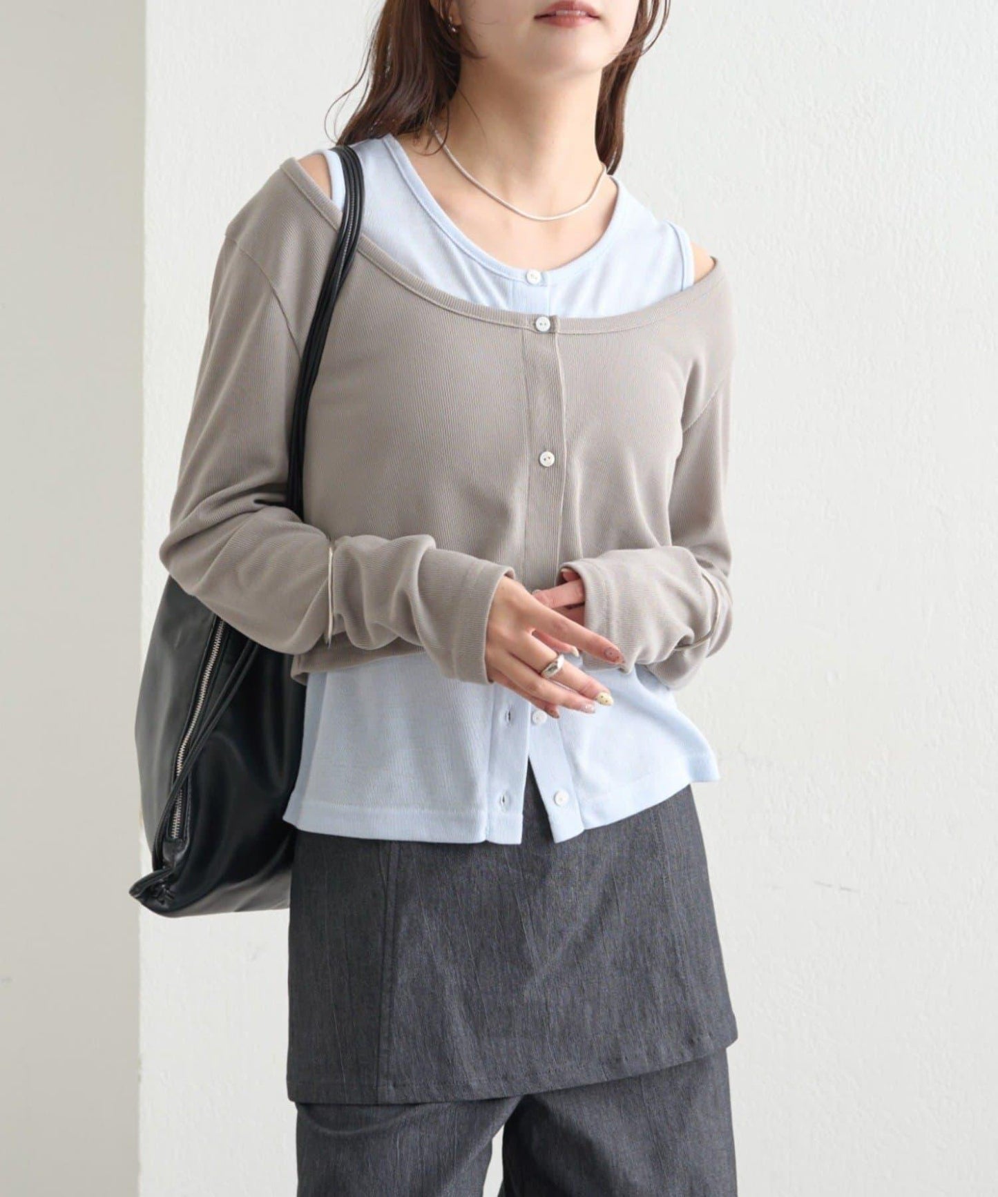 拼色層疊長袖T恤