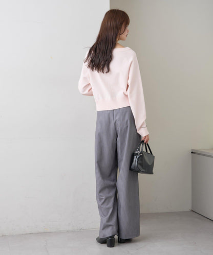 寬領設計 清透紐扣 針織開衫