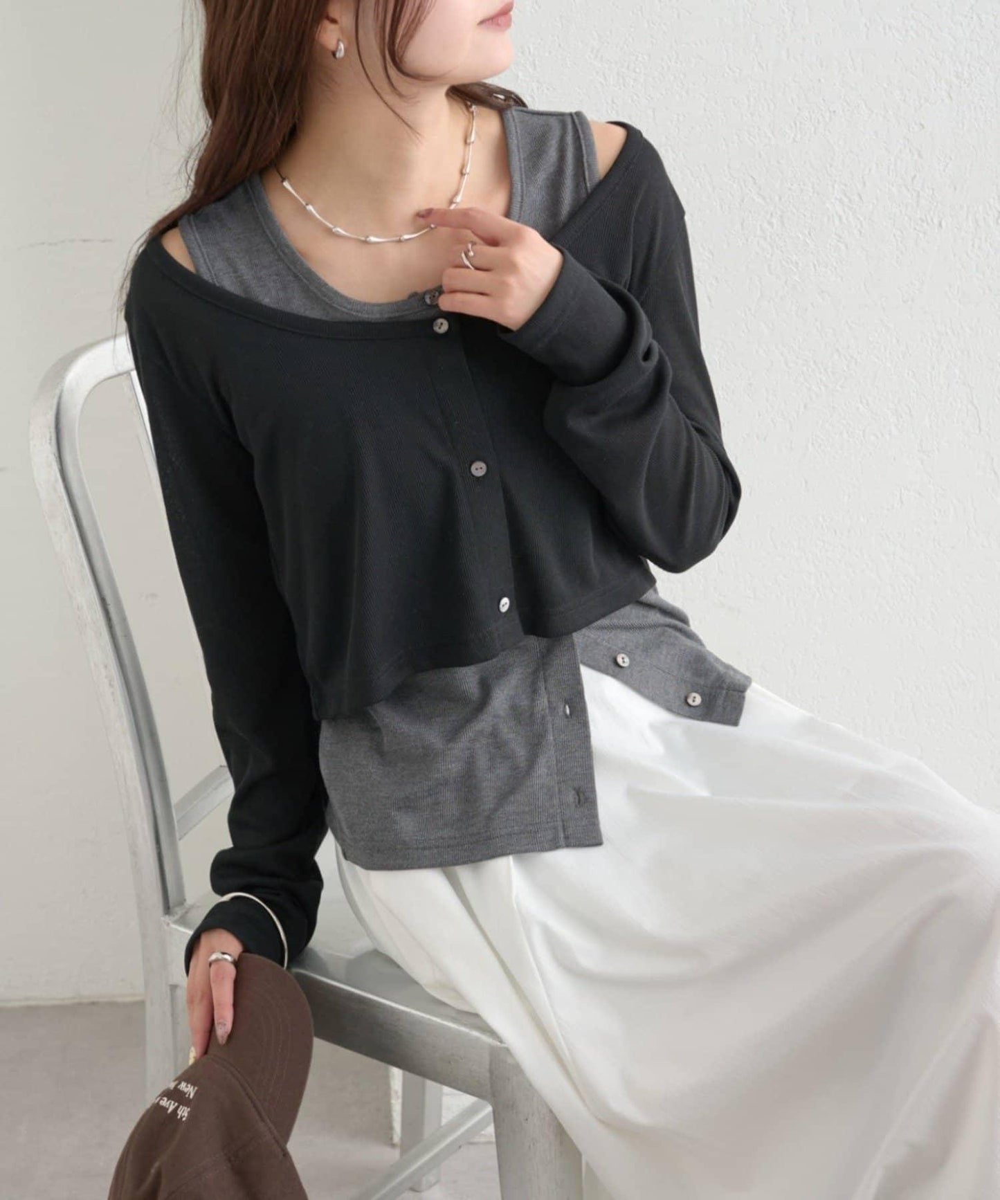 拼色層疊長袖T恤