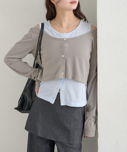 拼色層疊長袖T恤