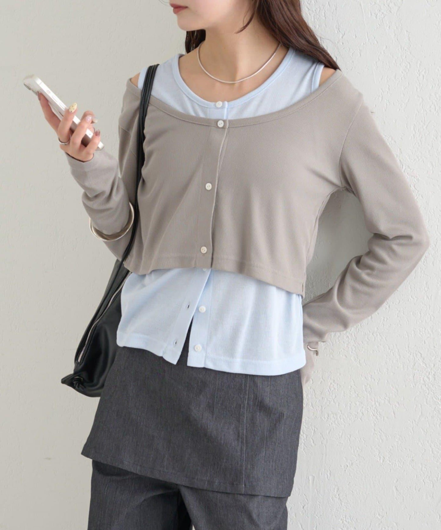 拼色層疊長袖T恤