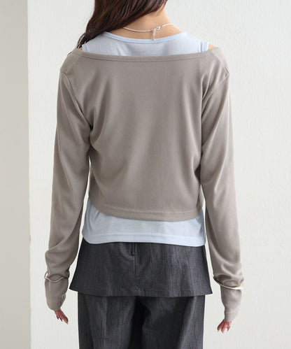 拼色層疊長袖T恤