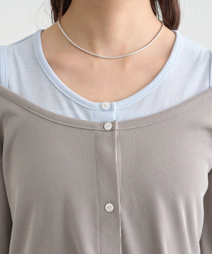 拼色層疊長袖T恤