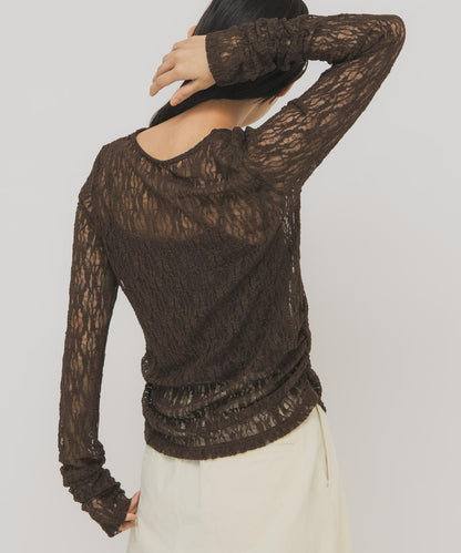 拼接蕾絲T恤